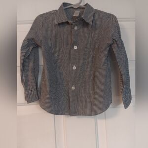 George black white checkerboard boys button down long sleeve collar shirt 3T